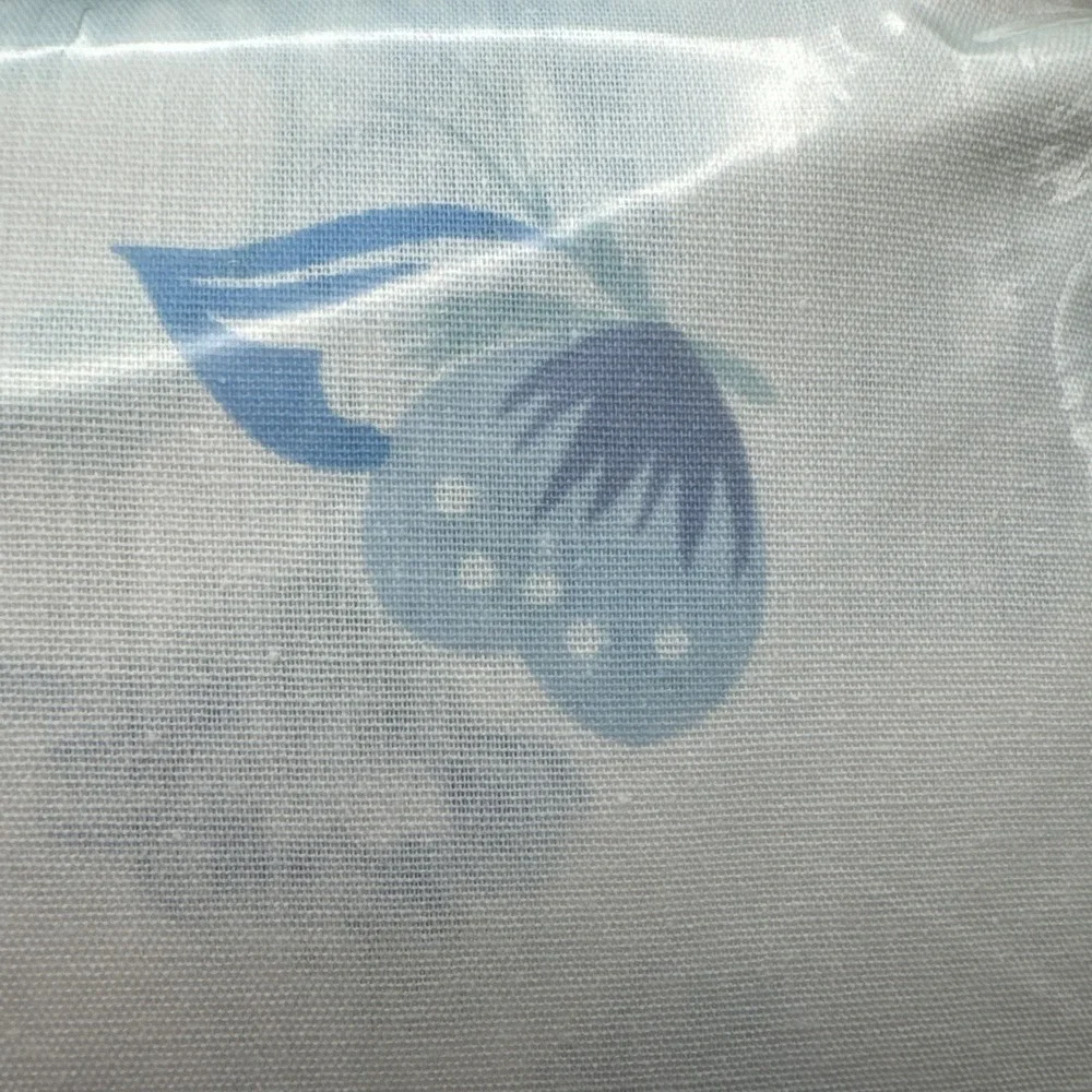 Vintage 70s Sears Twin Sheet Set New Sealed Blue Butterflies Flowers White NOS‎